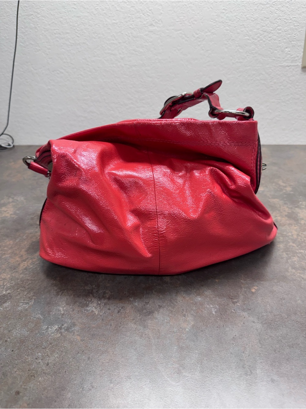 Coach Coral Leather Shoulder Bag with Top Handle